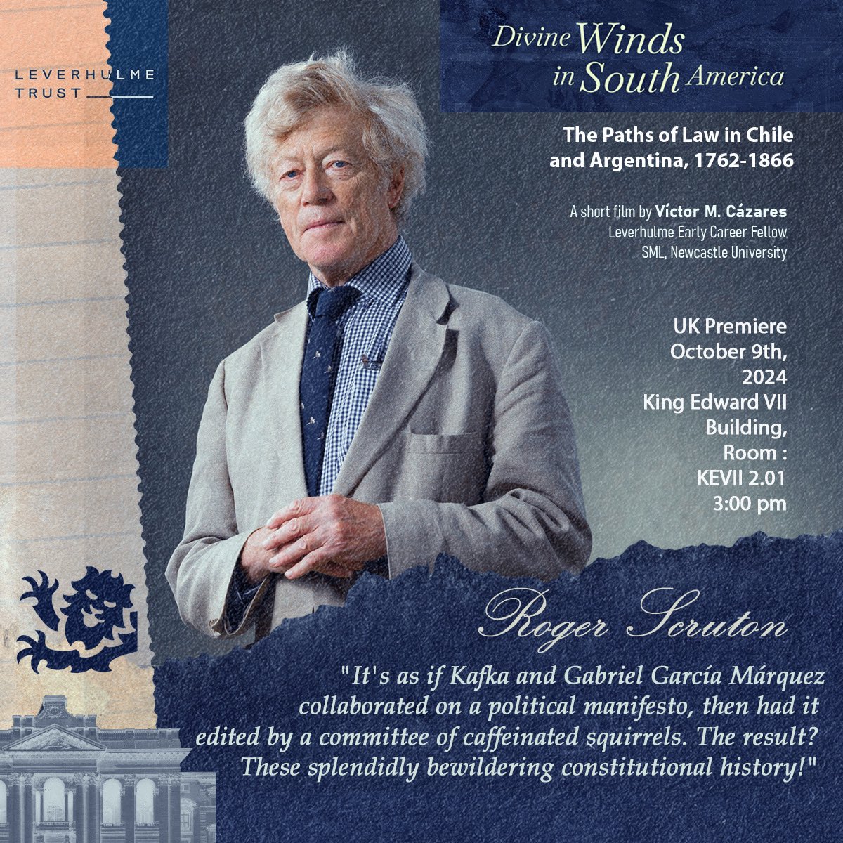 Constitutionalism and Governance (@ncl_congov) on Twitter photo Change of venue of <a href="/vmclsw/">Víctor M. Cázares L.</a> film premiere: Wednesday, October 9th, King Edward VII building, Room KEVII 2.01 at 3 pm - Newcastle University. Change of venue of <a href="/vmclsw/">Víctor M. Cázares L.</a> film premiere: Wednesday, October 9th, King Edward VII building, Room KEVII 2.01 at 3 pm - Newcastle University.