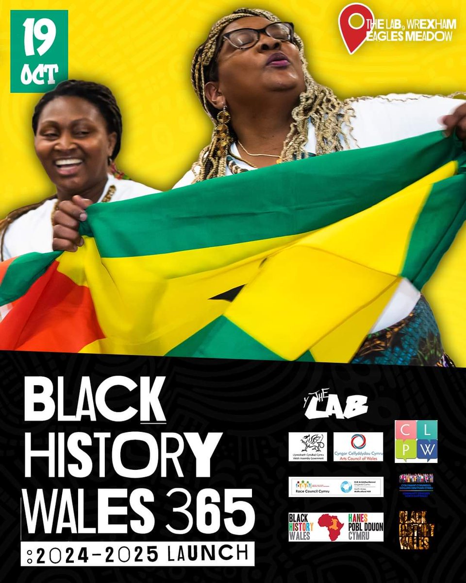 North East Wales Multicultural HUB (@newmhub) on Twitter photo All Welcome to come and Celebrate <a href="/BHCymru365/">Black History Cymru 365</a>/ Hanes Pobl Dduon Cymru 365 | Wrexham Launch/ Lansio Wrecsam 2024-25 🎊🤩
<a href="/rcccymru/">Race Council Cymru</a> <a href="/ClpwW/">CLPW CIC Portuguese Diaspora From Wales</a> <a href="/larynxwales/">Larynx Entertainment</a>
<a href="/AvantCymru/">Avant Cymru</a> <a href="/ClpwW/">CLPW CIC Portuguese Diaspora From Wales</a> <a href="/Arts_Wales_/">Cyngor Celfyddydau Cymru | Arts Council of Wales</a>
facebook.com/events/s/black… All Welcome to come and Celebrate <a href="/BHCymru365/">Black History Cymru 365</a>/ Hanes Pobl Dduon Cymru 365 | Wrexham Launch/ Lansio Wrecsam 2024-25 🎊🤩
<a href="/rcccymru/">Race Council Cymru</a> <a href="/ClpwW/">CLPW CIC Portuguese Diaspora From Wales</a> <a href="/larynxwales/">Larynx Entertainment</a>
<a href="/AvantCymru/">Avant Cymru</a> <a href="/ClpwW/">CLPW CIC Portuguese Diaspora From Wales</a> <a href="/Arts_Wales_/">Cyngor Celfyddydau Cymru | Arts Council of Wales</a>
facebook.com/events/s/black…