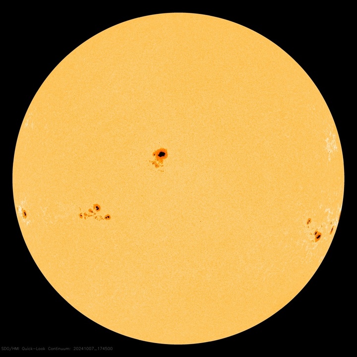 Still have those eclipse glasses handy?

Quick, look at the Sun — there is a sunspot group large enough to see without a telescope (using a proper solar viewing method, of course)!

That's active region 13848, which has produced two M-class flares in the past week. 🤩