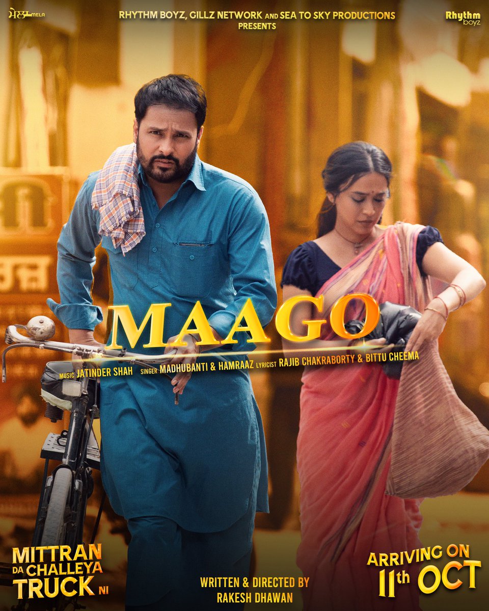 punjabi_mania's tweet photo. After #ParlourTe, Next song #MAAGO is releasing Tomorrow from Amrinder Gill-starrer “MITTRAN DA CHALLEYA TRUCK NI" 🚛

Arriving Worldwide On 11th Oct 2024
In Cinemas Only

@IamAmrinderGill #sunandasharma @sayanigupta   M https://t.co/aCT26Pag59