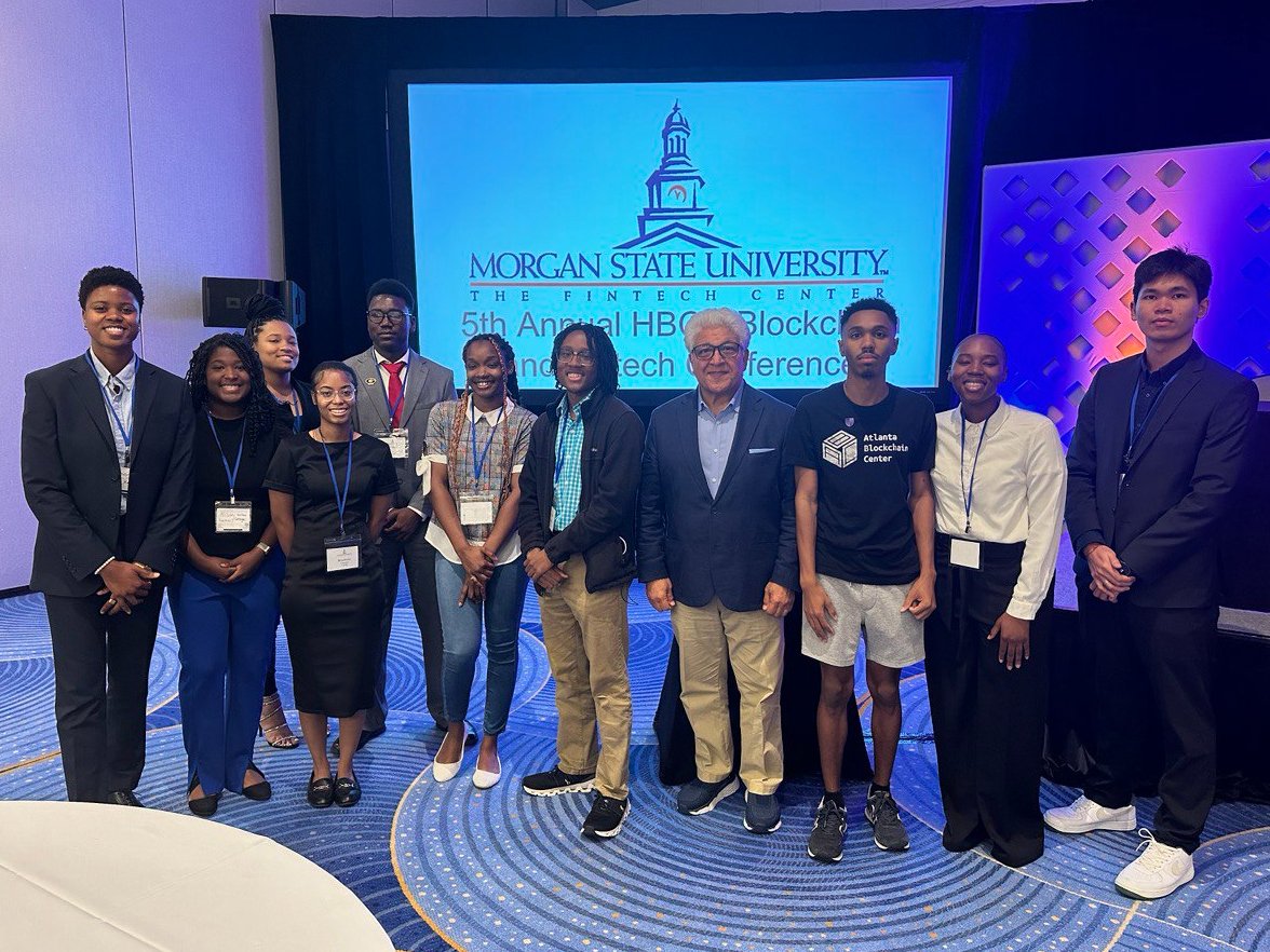 AucWeb3's tweet image. 🌍 The AUC Web3 Club recently had the privilege of attending the 5th Annual HBCU Fintech &amp;amp; Blockchain Conference hosted by @MorganStateU Fintech Center!

Our club is on a mission to create a community of Builders in the Black community utilizing blockchain for businesses🚀