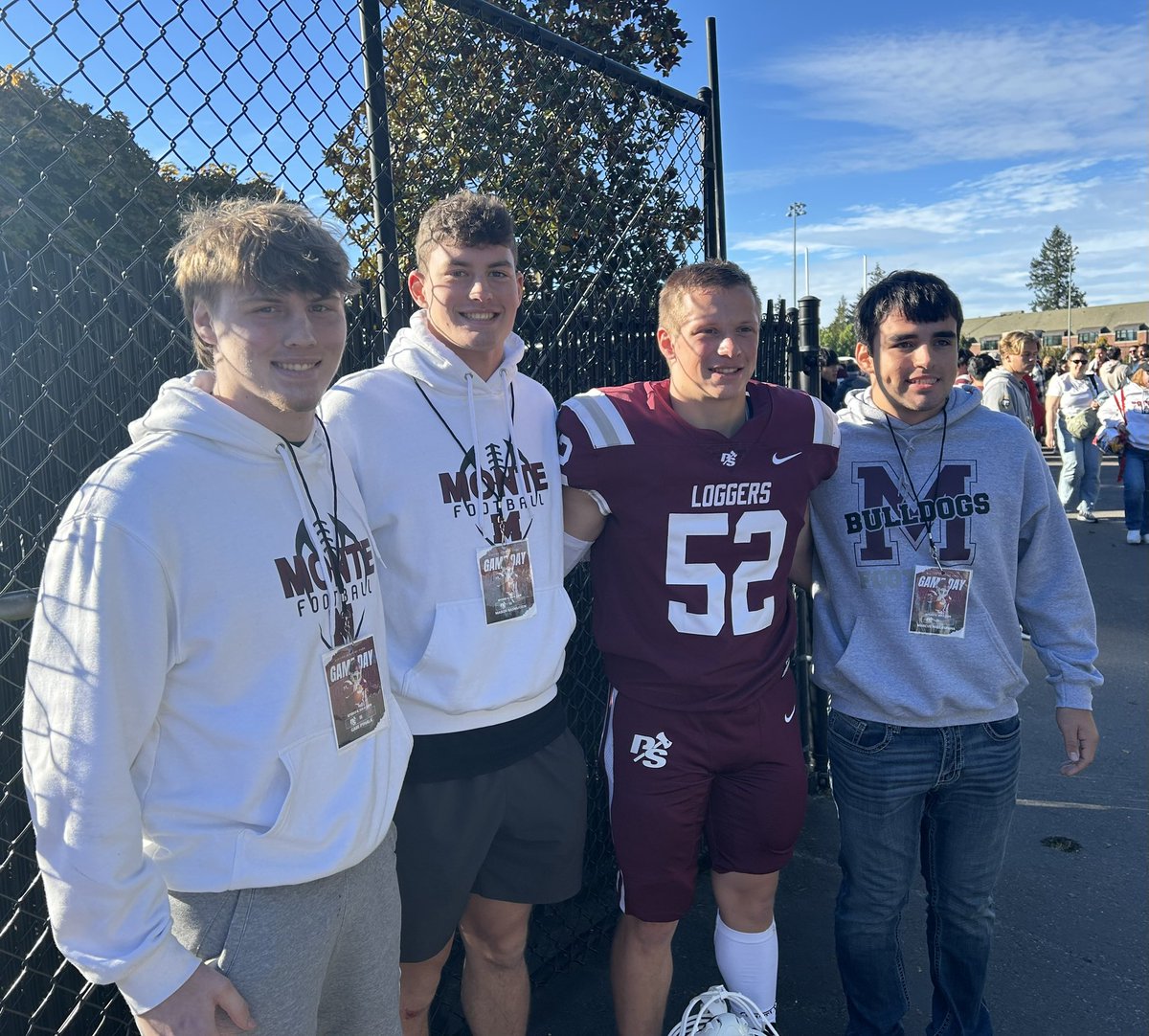 The Scrimmage (@thescrimmage) on Twitter photo A trio of Montesano football players went on a game day visit to <a href="/P_S_football/">Puget Sound Football</a> on Saturday to watch Monte alum <a href="/PeytonDama/">Peyton Damasiewicz</a> play, and to meet <a href="/LOGGER_LBCOACH/">UPS Loggers Coach Jeff Schmidt</a> & <a href="/jeffthomas4/">Jeff Thomas</a>
<a href="/Gabe_Pyhala/">Gabe Pyhala</a>, <a href="/mrasmussen25/">Mason Rasmussen</a> & <a href="/mkhale03/">Marcus</a> all have the skills to play at the next level! #LoggerUp A trio of Montesano football players went on a game day visit to <a href="/P_S_football/">Puget Sound Football</a> on Saturday to watch Monte alum <a href="/PeytonDama/">Peyton Damasiewicz</a> play, and to meet <a href="/LOGGER_LBCOACH/">UPS Loggers Coach Jeff Schmidt</a> & <a href="/jeffthomas4/">Jeff Thomas</a>
<a href="/Gabe_Pyhala/">Gabe Pyhala</a>, <a href="/mrasmussen25/">Mason Rasmussen</a> & <a href="/mkhale03/">Marcus</a> all have the skills to play at the next level! #LoggerUp
