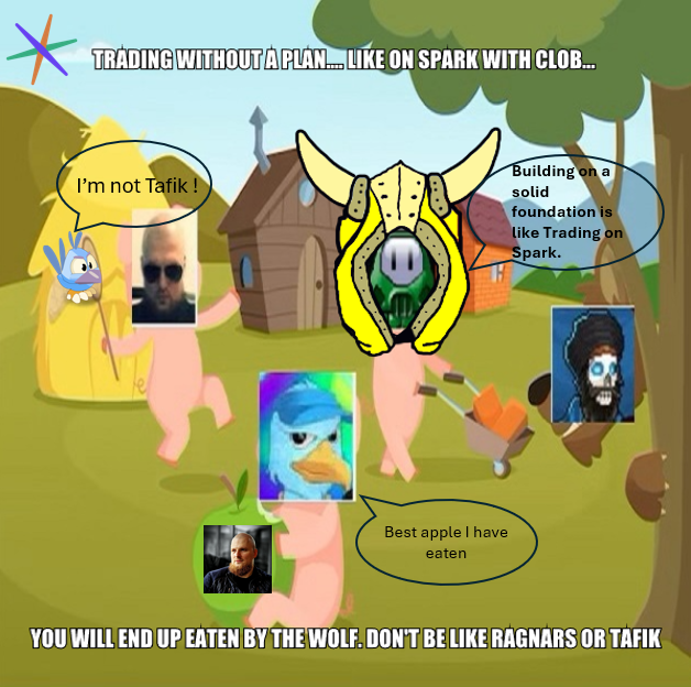 Avrelians's tweet photo. Trading with Spark and the centralized order book (CLOB) method means being one step ahead of your peers. Don't follow the example of @tafik2500 and @evgenij12138196 , their houses will be blown away by the wolf! #SparkMemeContest @Sprkfi
@executoors https://t.co/DL3cCOXZwv