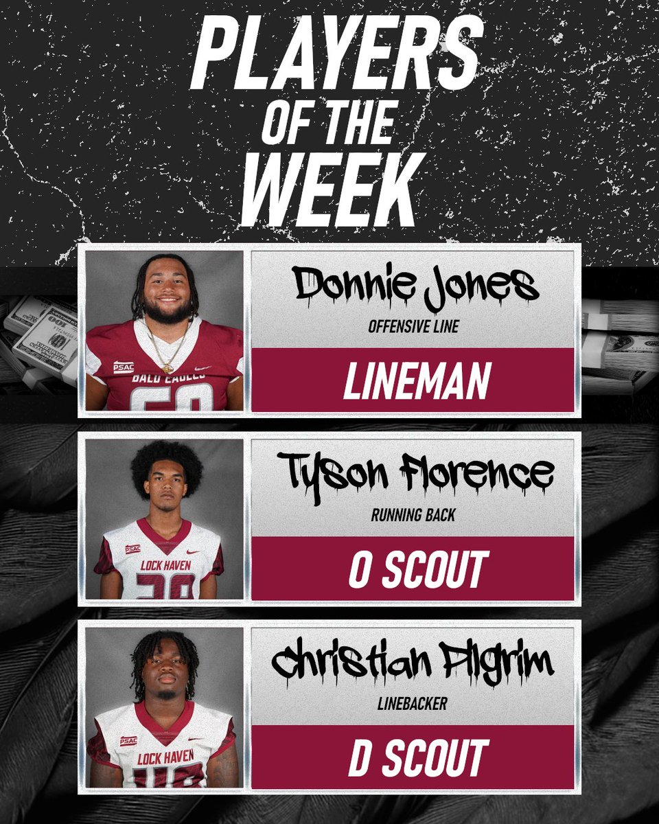 LHU_Football's tweet photo. Here are our Players of the Week from Week 5!

#LockedIn🔒🦅 https://t.co/tVQ9VWUr01