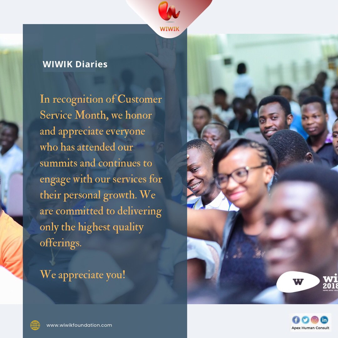 apexhconsult's tweet photo. Happy Customer Service Week
#RoadtoWIWIK2024
#WIWIKDiaries
#TheNextDecade https://t.co/F1BbdbjjE5