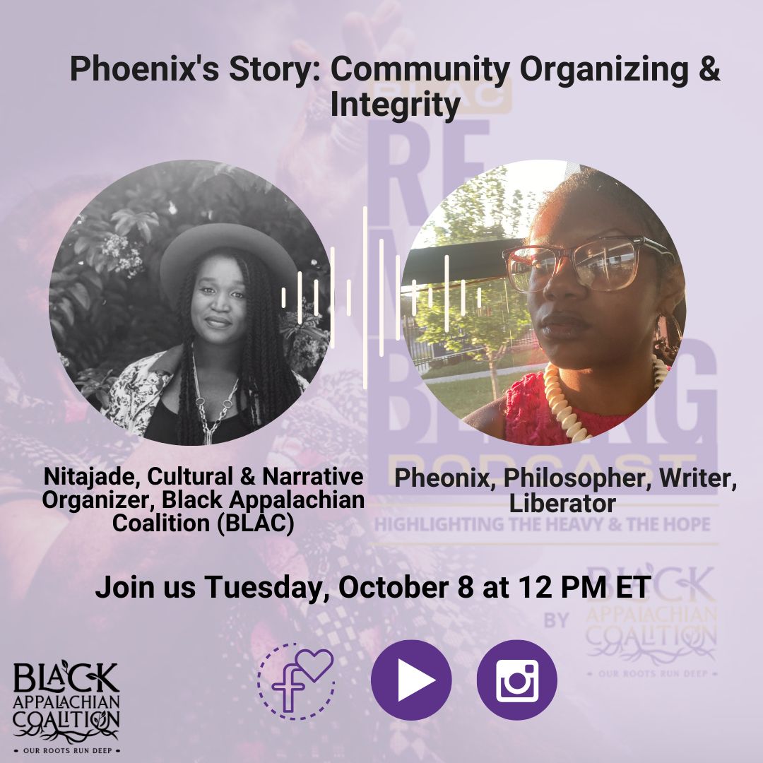 Tune in TOMMORW on October 8th at 12PM ET to join a discussion with NitaJade and Phoenix, a community organizer from Kentucky.  Phoenix aims to spark cultural transformation through their writing and philosophical insights. Learn about tools to decolonize our thinking!