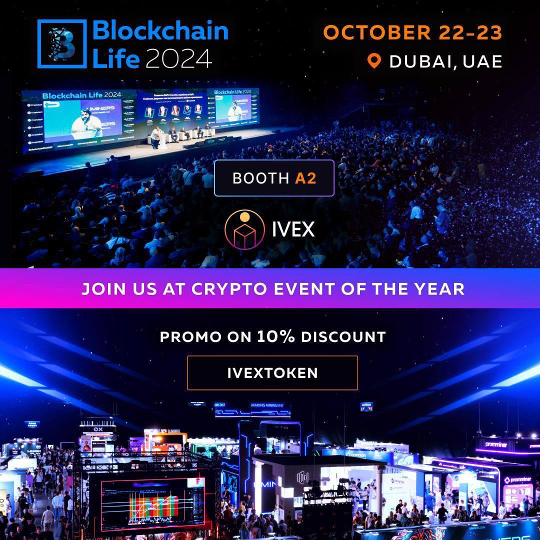 ⚡️ The countdown is on for Blockchain Life 2024 in Dubai!

The Crypto Event of the Year is coming, and we can't wait to meet you in person at our booth A2.

Tickets are selling out fast, and prices are increasing, so be sure to use our promotional code ivextoken to receive 10%