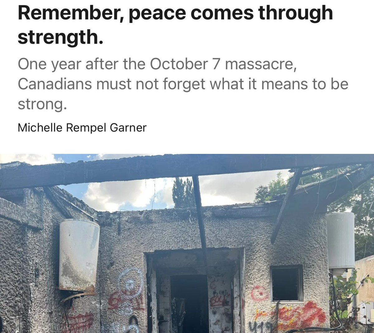 MichelleRempel's tweet photo. My latest, one year after the Hamas-committed atrocities against the Israeli people of October 7, 2023.

https://t.co/1k6fprJYgS https://t.co/VsJrwqNAhH