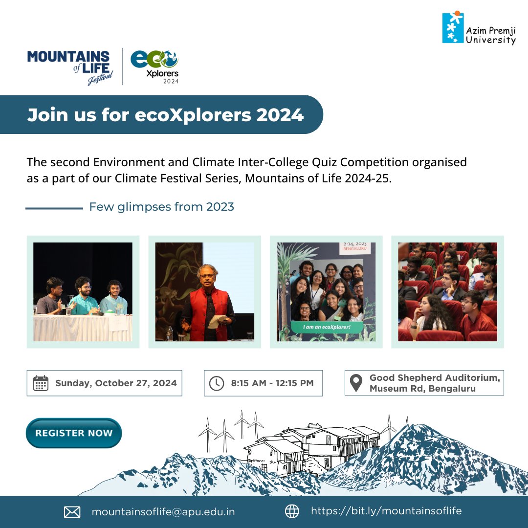 Still undecided about being an ecoXplorer? Meet some of last year's ecoXplorers and make up your mind!

📅: Sunday, 27 October 2024
⏰: 8:15 AM – 12:15 PM
📍: Good Shepherd Auditorium, Museum Rd, Bengaluru
Deadline extended: 15 October 2024

Learn more and register at: