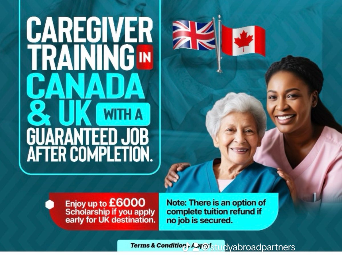 studyabroadpart's tweet photo. Care giver Alert💯💯 ⚠️ 
Don't miss this opportunity!!!
studyabroadpartners@gmail.com
+2347025571623
Ensure to follow our social media handles,
👇👇👇👇👇
@studyabroadpartners https://t.co/MrOyHC6IDN