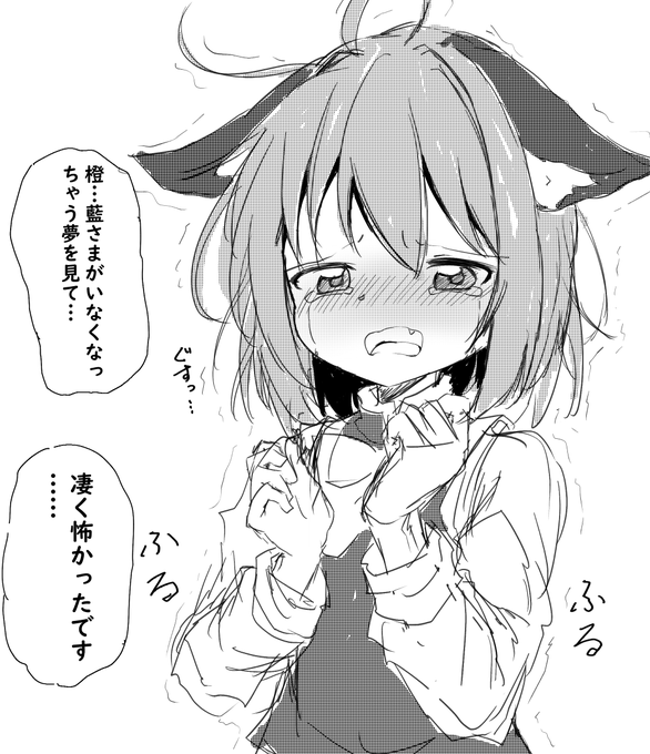 真夜中に怖い夢を見て起きた橙ちゃん🐈💦 