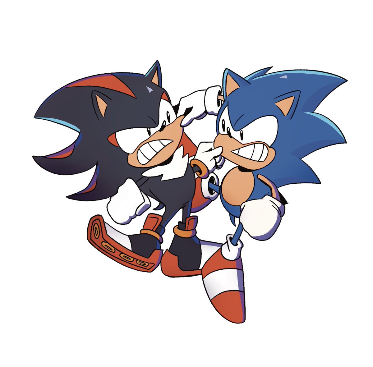 No hay inktober hoy pero hay un mini shadow y mini sonic peleando #sonic #ShadowTheHedgehog