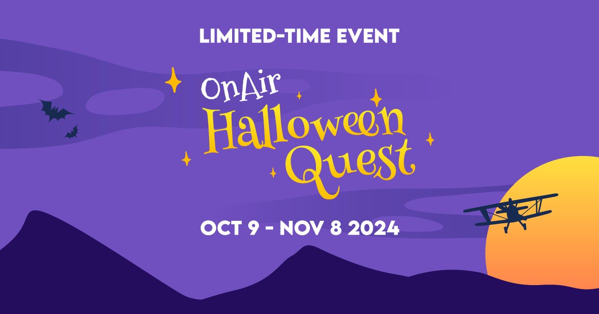 OnAir Halloween Quest is Coming Soon!

Get ready, OnAir community! The Halloween Quest is fast approaching!

All details here:  onair.company/onair-hallowee…