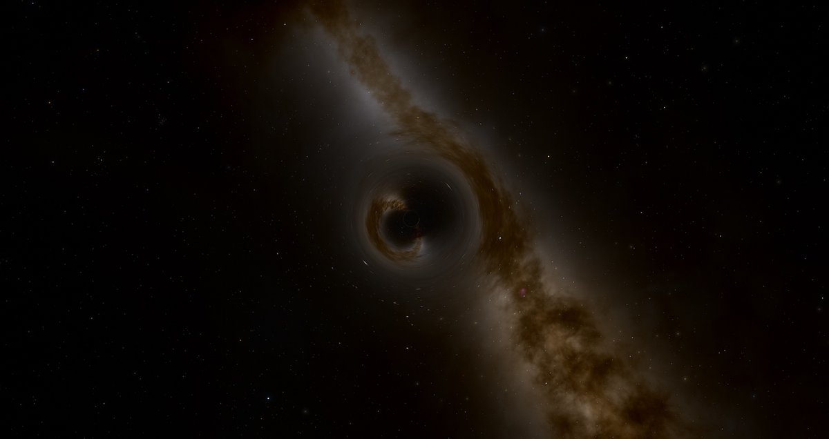 SpaceEngineSim's tweet photo. It's #Halloween season and for some there's nothing spookier than #blackholes. 

Do you have a new image of a #blackhole you've taken in #SpaceEngine recently?

Images from team member @astronomermegan.

#space #universe  #spaceexporation #spacesimulation #universesimulation https://t.co/yVcz82lSEj