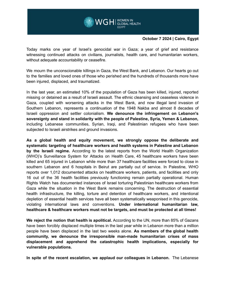 Women in Global Health Egypt tweet media