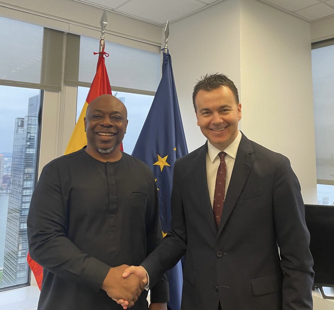Alain Noudehou (@alainnoudehou) on Twitter photo A great pleasure to meet with Amb Héctor José Gómez Hernández of <a href="/SpainUN/">España en la ONU</a>.
Our exchange focused on the importance of pooled funding in support of the #SDGs, and on Spain’s lead role in the <a href="/JointSDGFund/">Joint SDG Fund 🇺🇳</a> and hosting the upcoming international conference on #FfD4.
<a href="/MPTFOffice/">UN Multi-Partner Trust Fund Office</a> A great pleasure to meet with Amb Héctor José Gómez Hernández of <a href="/SpainUN/">España en la ONU</a>.
Our exchange focused on the importance of pooled funding in support of the #SDGs, and on Spain’s lead role in the <a href="/JointSDGFund/">Joint SDG Fund 🇺🇳</a> and hosting the upcoming international conference on #FfD4.
<a href="/MPTFOffice/">UN Multi-Partner Trust Fund Office</a>