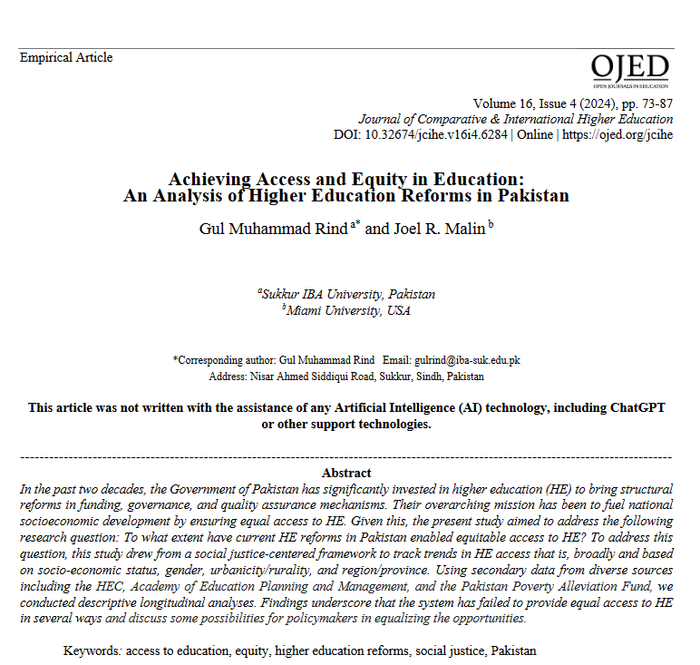 Journal of Comparative & Intl Higher Ed (@jcihe19) on Twitter photo Important new research in <a href="/JCIHE19/">Journal of Comparative & Intl Higher Ed</a> about "Achieving Access and #Equity in #Education: An Analysis of Higher Education Reforms"
Read the paper open-access at ojed.org/jcihe/article/…
#Highered Important new research in <a href="/JCIHE19/">Journal of Comparative & Intl Higher Ed</a> about "Achieving Access and #Equity in #Education: An Analysis of Higher Education Reforms"
Read the paper open-access at ojed.org/jcihe/article/…
#Highered