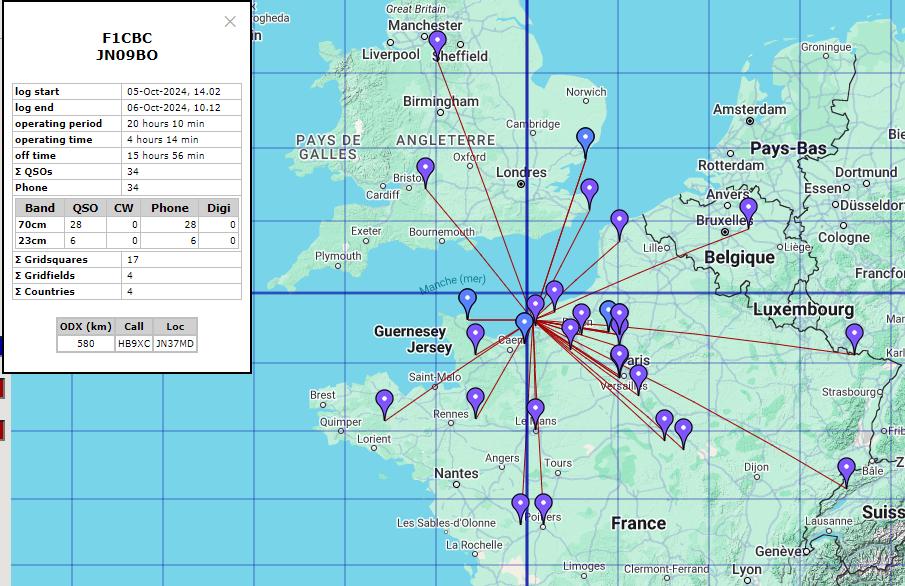 F1CBC's tweet photo. Some QSO during the last Week-end #05_06Oct24  
https://t.co/Li85yTwYru
🟢#PoorConditions 
🟢#NoPropagation 
🟢#6HoursInTheShack 
73! from #Normandie https://t.co/XHKtlBTeES