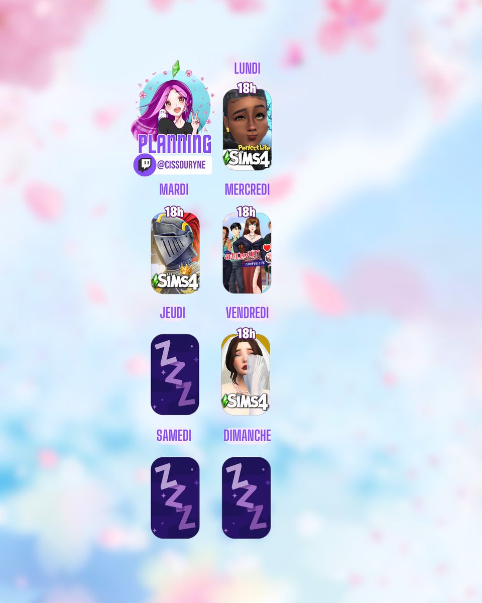 Le planning des streams Twitch de la semaine 🥰