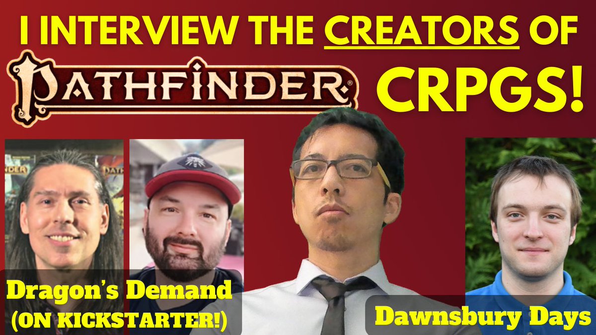 I interviewed the creators of two CRPGs based on Pathfinder 2e rules, DAWNSBURY DAYS and DRAGON'S DEMAND! (Support the Dragon's Demand Kickstarter which ends Oct. 24!)
(Video link in thread)
#dragonsdemand #pathfinder2e #kickstartercampaign