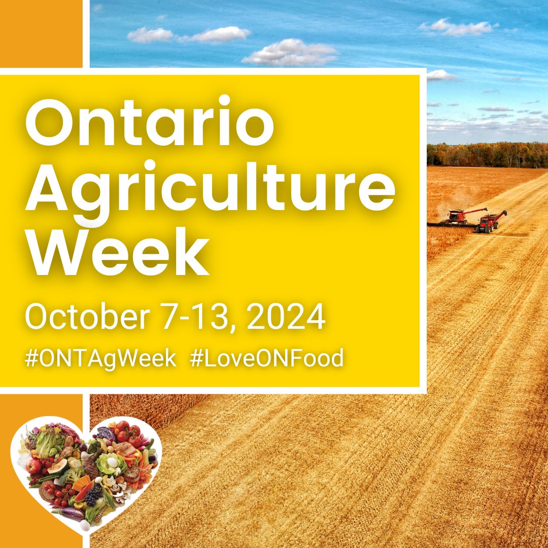 Happy Ontario Agriculture week!

This week we recognize and appreciate the bounty of food produced by our farmers. We are so proud to be apart of this amazing industry!

Wishing you all a continued happy and safe harvest season 🚜🍂
#ONTAgWeek #LoveONFood
