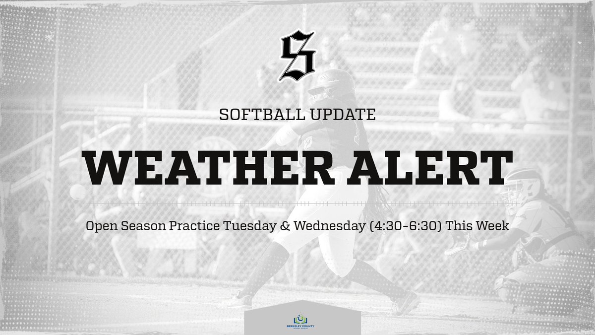 Due to weather later this week, open season practices will be Tuesday &amp; Wednesday 4:30-6:30pm‼️
#WEoverme | #ALLIN