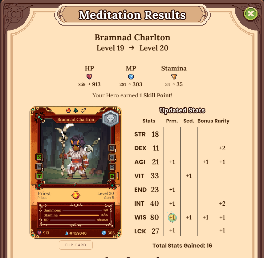 Bramnad's journey is complete, officially the highest WIS character in the game <a href="/DeFiKingdoms/">DeFi Kingdoms 🔺🌿</a>