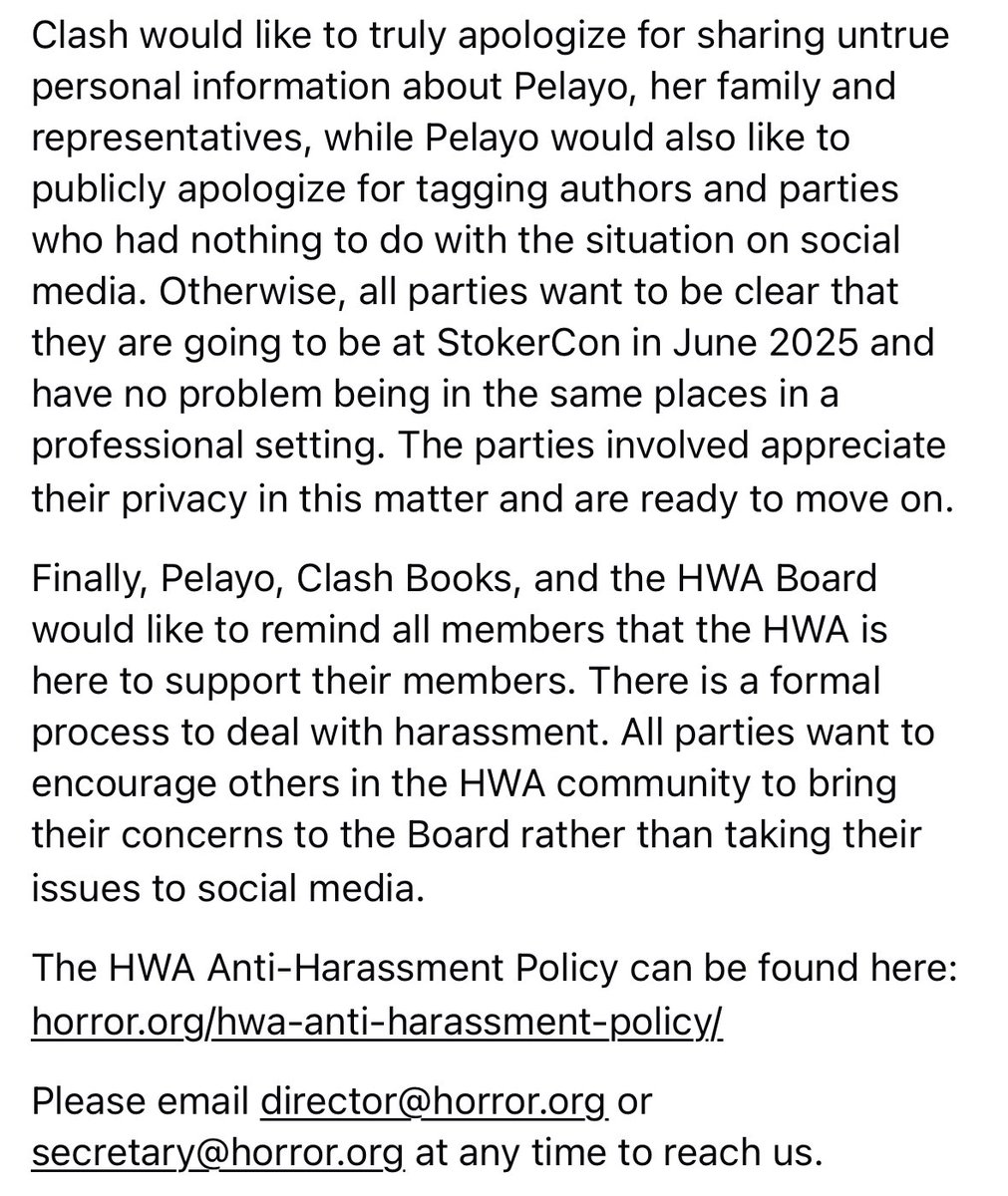 Shares in my official capacity as Volunteer Coordinator of the Horror Writers Association.