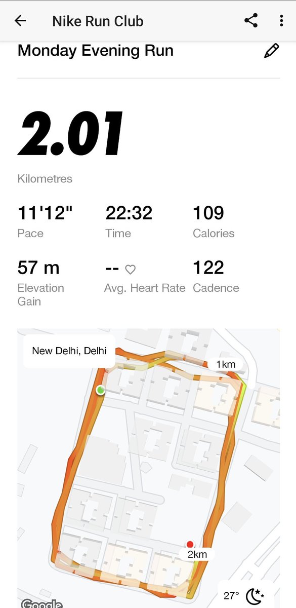 ggplotstanacc's tweet image. Starting small, with a 15 minute walk warm up followed by a fairly easy 2K run in 22 minutes. Met my running goal and step goal for today! 💪