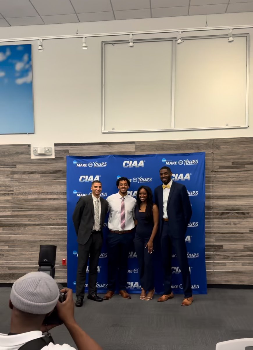 Former SUNY Orange Colt and 2023 NJCAA National POY Romeo Aquino representing Bluefield State at CIAA Media Day in Baltimore, MD.