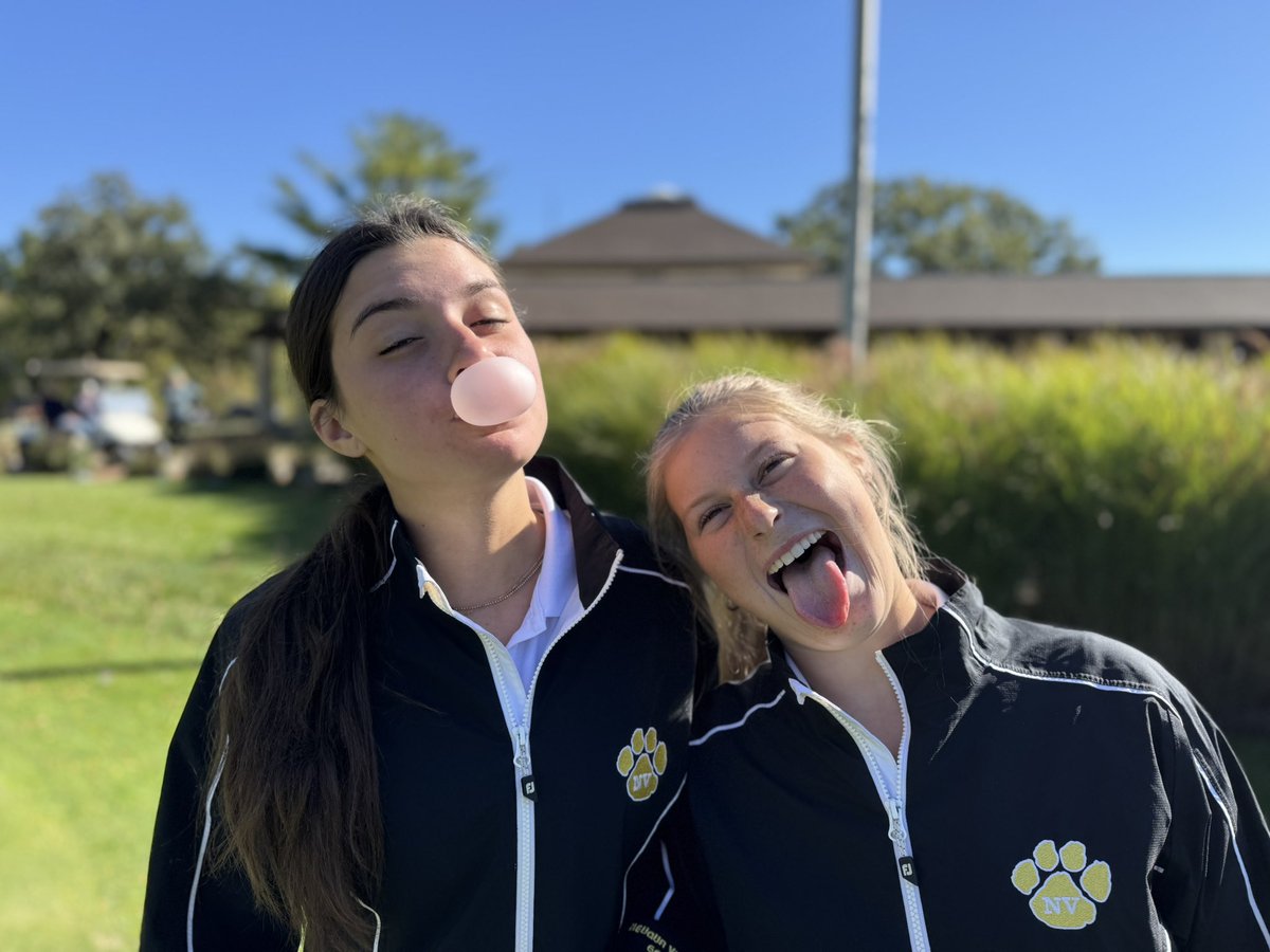The seniors (Carley Rogers and Evan Ashley) lasered focused before teeing today at Sections.