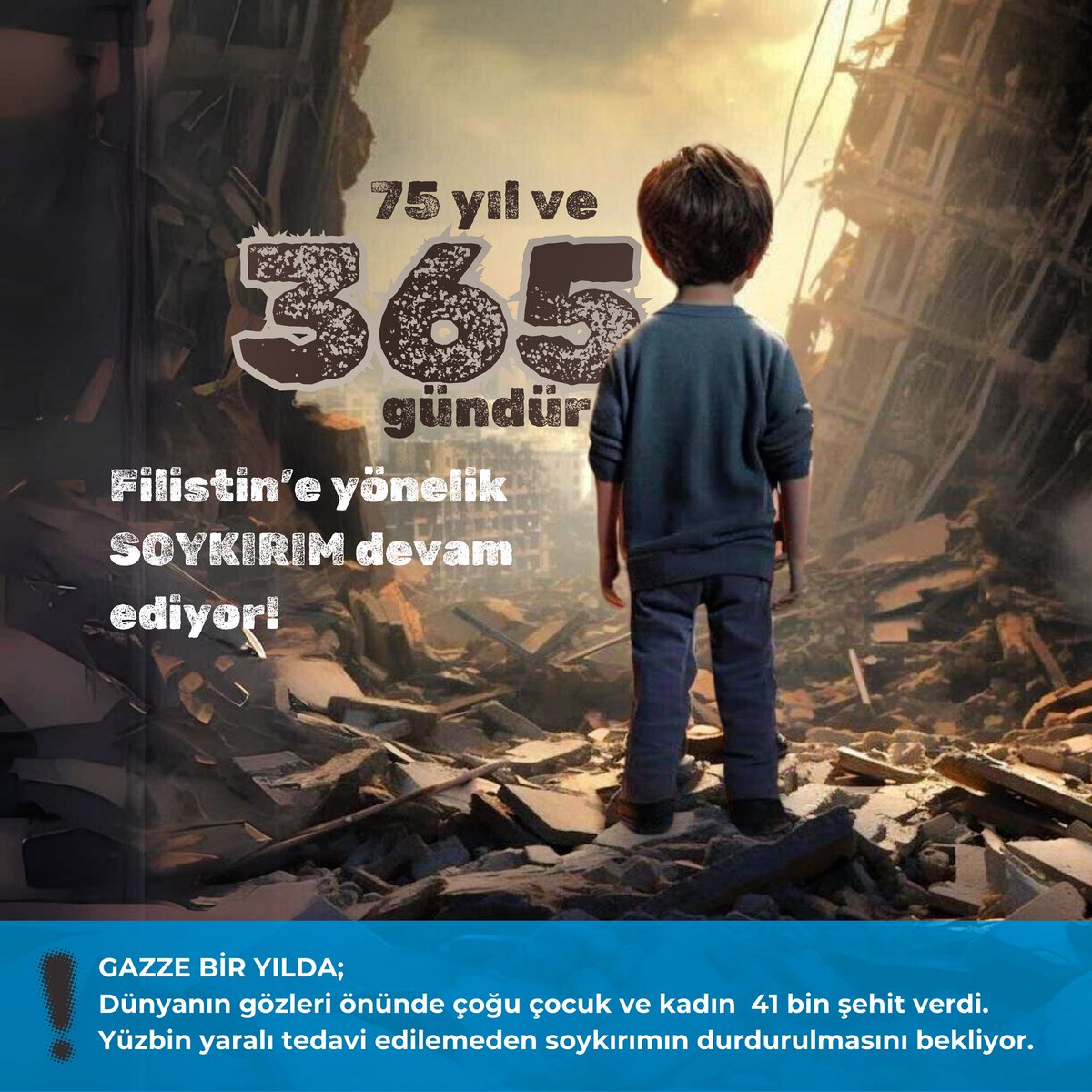 Elbet hesabı sorulacak!
İşgal ve soykırım 75 yıl, 365 gündür devam ediyor…

Filistin’i yalnız bırakma, Gazze’yi unutma!