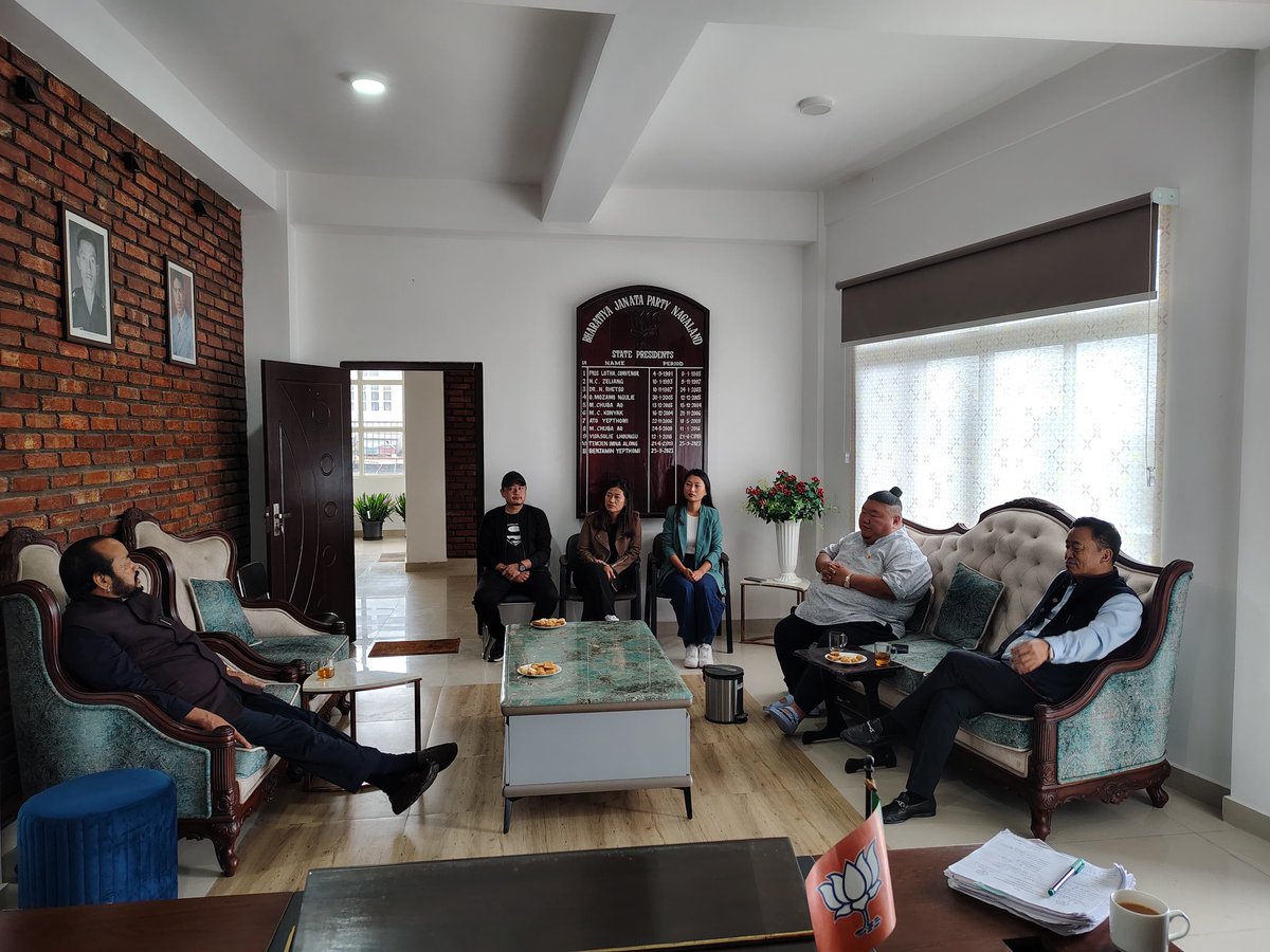 gifty_jami's tweet photo. Hon’ble @BJP4Nagaland legislators led by Dy. CM &amp; BLP Leader @YanthungoPatton along with @AlongImna &amp; @jamirpangjung66 had an insightful interaction with the State IT team on the ongoing membership drive today. We are truly grateful for their vision and guidance! 

@YepthomiBen https://t.co/UdHhQlwDOH