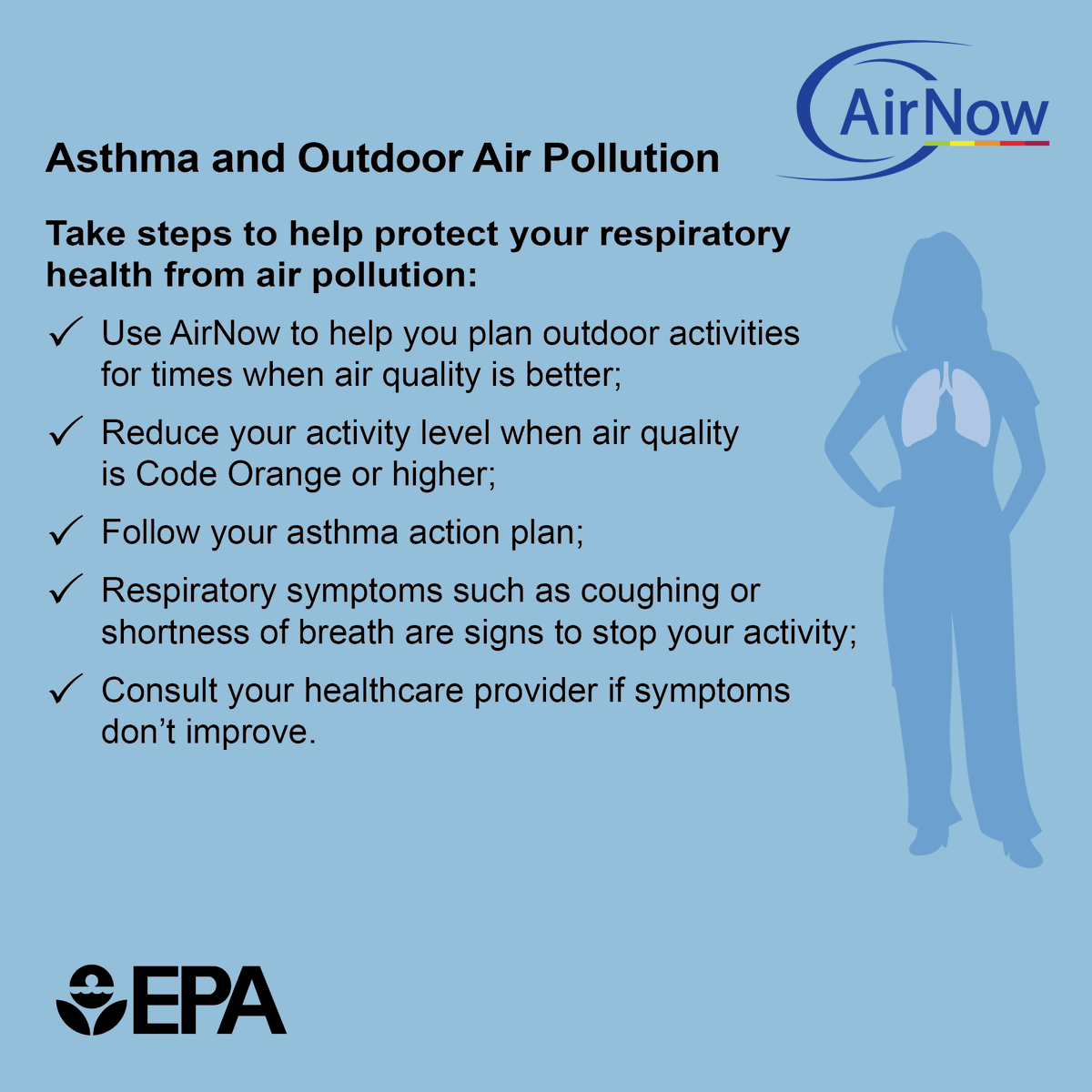 AIRNow's tweet photo. DYK that #ozone &amp; #ParticlePollution can affect asthma? Ozone is found in smog and PP is found in haze, smoke, and dust. Studies show that when ozone and particle pollution are in the air, adults and children with asthma and other lung diseases are more likely to have symptoms. https://t.co/ZJooEOi1jb