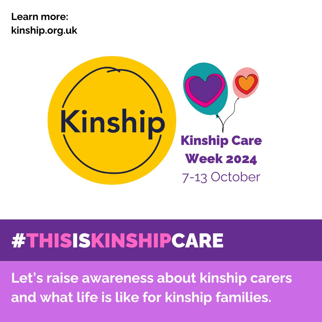 #KinshipCareWeek This week we are celebrating the incredible role that #KinshipCarers play in children’s lives and society. Let's raise awareness about #KinshipCare and what life is like for Kinship Families.
#ThisIsKinshipCare
Get involved: kinship.org.uk/get-involved/k…