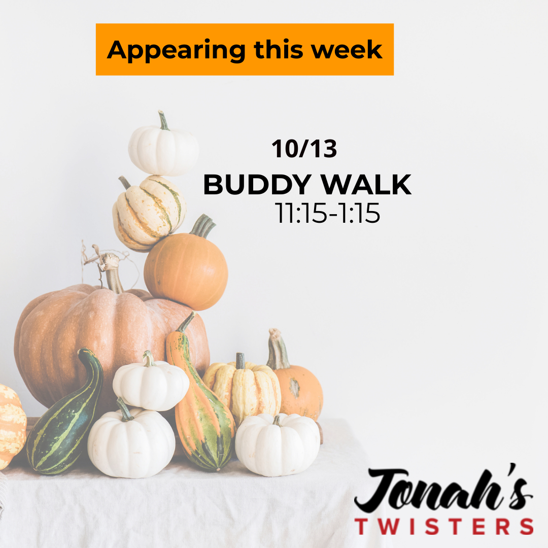 JonahsTwisters's tweet photo. Yeah, October. Next weekend Jonah will be appearing at one of the first events he did when he started balloon twisting. The Buddy Walk, Sunday October 13th. Still time to register. https://t.co/9gpZHmgiyO