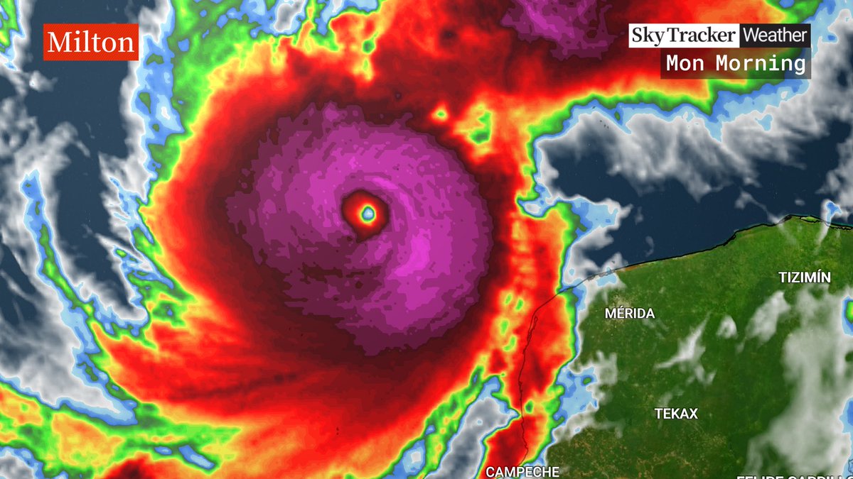 AnthonyFarnell's tweet photo. Category 5, 260km/h winds and a 925mb pressure. This was a tropical storm yesterday. #HurricaneMilton https://t.co/S23omIAnIG