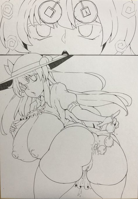 ちょいと事情でてんこちゃん色紙を描いてる 