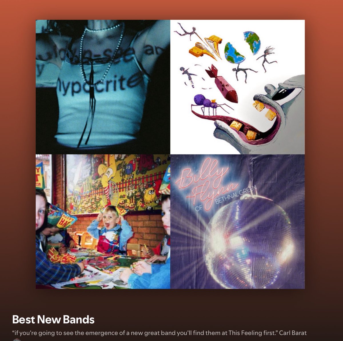 This Feeling (@this_feeling) on Twitter photo Best New Bands playlist adds 38/2024 🎸🔥
<a href="/chloesl8r/">chloe loves olives</a>  
<a href="/Seb_lowe_music/">Seb Lowe</a> 
<a href="/ghgwmusic/">Good Health Good Wealth</a> 
<a href="/LouisDunford/">Louis Dunford</a> 
<a href="/TheSheratonsUK/">The Sheratons</a> 
<a href="/weareuglyclub/">UGLY CLUB is stuck in wendy’s waiting room</a> 
<a href="/antonyszmierek/">Antony Szmierek</a> 
<a href="/BagofCans3/">BAG OF CANS</a> 
<a href="/ellurmusic/">Ellur</a> 
<a href="/bigsleepband/">B I G S L E E P</a> 
<a href="/florentenes/">Florentenes</a> 
<a href="/BaudelaireUk/">Baudelaire</a> 
<a href="/band_strange/">STR^NGE</a> 
<a href="/TheRogues__/">The Rogues</a> 
<a href="/montaguesmusic/">The Montagues</a> 
<a href="/Montello_Band/">Montello</a> Best New Bands playlist adds 38/2024 🎸🔥
<a href="/chloesl8r/">chloe loves olives</a>  
<a href="/Seb_lowe_music/">Seb Lowe</a> 
<a href="/ghgwmusic/">Good Health Good Wealth</a> 
<a href="/LouisDunford/">Louis Dunford</a> 
<a href="/TheSheratonsUK/">The Sheratons</a> 
<a href="/weareuglyclub/">UGLY CLUB is stuck in wendy’s waiting room</a> 
<a href="/antonyszmierek/">Antony Szmierek</a> 
<a href="/BagofCans3/">BAG OF CANS</a> 
<a href="/ellurmusic/">Ellur</a> 
<a href="/bigsleepband/">B I G S L E E P</a> 
<a href="/florentenes/">Florentenes</a> 
<a href="/BaudelaireUk/">Baudelaire</a> 
<a href="/band_strange/">STR^NGE</a> 
<a href="/TheRogues__/">The Rogues</a> 
<a href="/montaguesmusic/">The Montagues</a> 
<a href="/Montello_Band/">Montello</a>