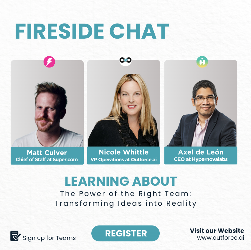 outforceai's tweet photo. Join us on October 17th for a fireside chat where we are delving into the power of the right team to transform your ideas into reality 

Link to sign up: https://t.co/0zhJWs4ezF https://t.co/LDQTelCbeG