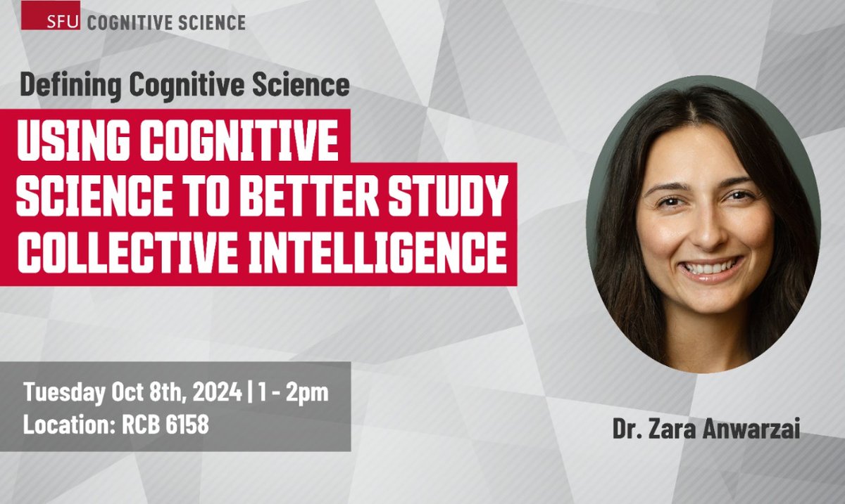 Tomorrow! Dr. Zara Anwarzai will present the next talk in the Defining Cognitive Science Series
Details below:
sfu.ca/cognitive-scie…