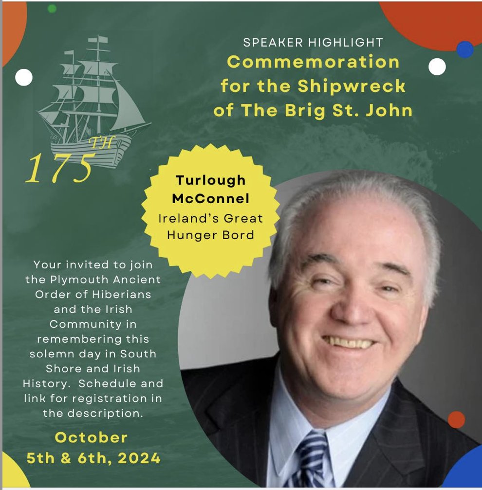 This weekend we commemorated the 175th anniversary of the wreck of  Brig Saint John off  Cohasset, MA on October 7, 1849.  99 men, women, and children perished escaping  starvation.  Quinnipiac University once told that story in a brilliant heritage Museum now shuttered. Reopen.
