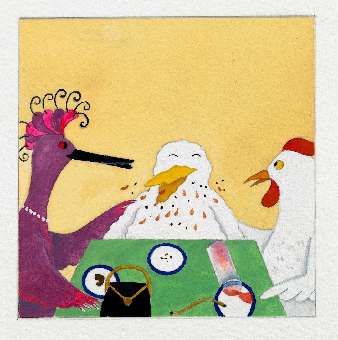 When your cookies and lemonade go down the wrong pipe 🤭🙃 

In Petra Mathers' quaint picture book “Lottie's New Friend,” darling duck Herbie inhales his afternoon snack—until he exhales it all over Lottie's table. 

Been there ourselves, Herbie! 🍪

© 1999 by Petra Mathers