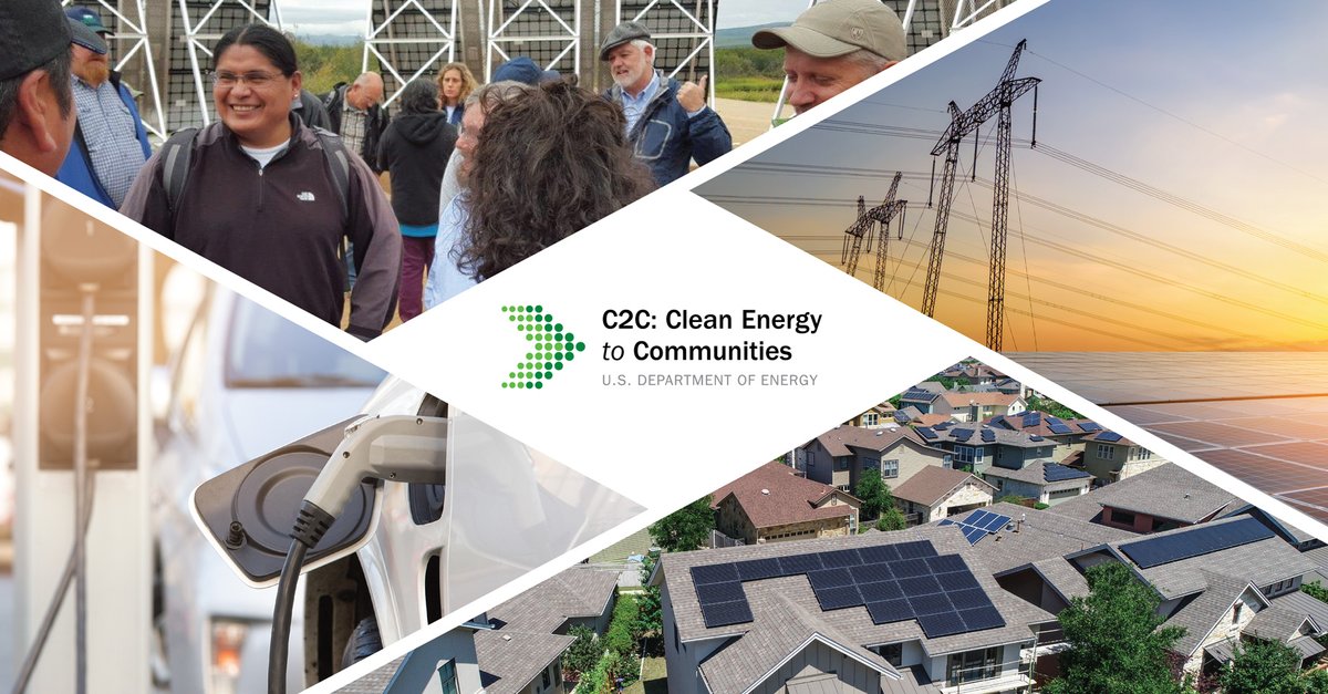 REpSchools_'s tweet photo. The Dept of @Energy’s Clean Energy to Communities (C2C) program is offering support to local and regional governments, Tribes, municipal and cooperative utilities &amp; community-based orgs to help them set &amp; reach their clean energy goals.

Learn more at https://t.co/DQJOsjjrJE https://t.co/8vYxpvRhcd