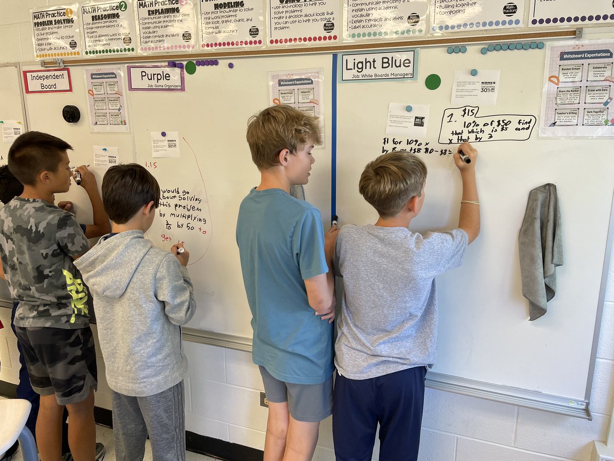 Lots of visible learning happening in Mrs. Pankau’s math class today. Great to see students explaining their thinking and talking about percentages. ➕➖➗✖️🟰

#Empower95 #DragonPride #visiblelearning