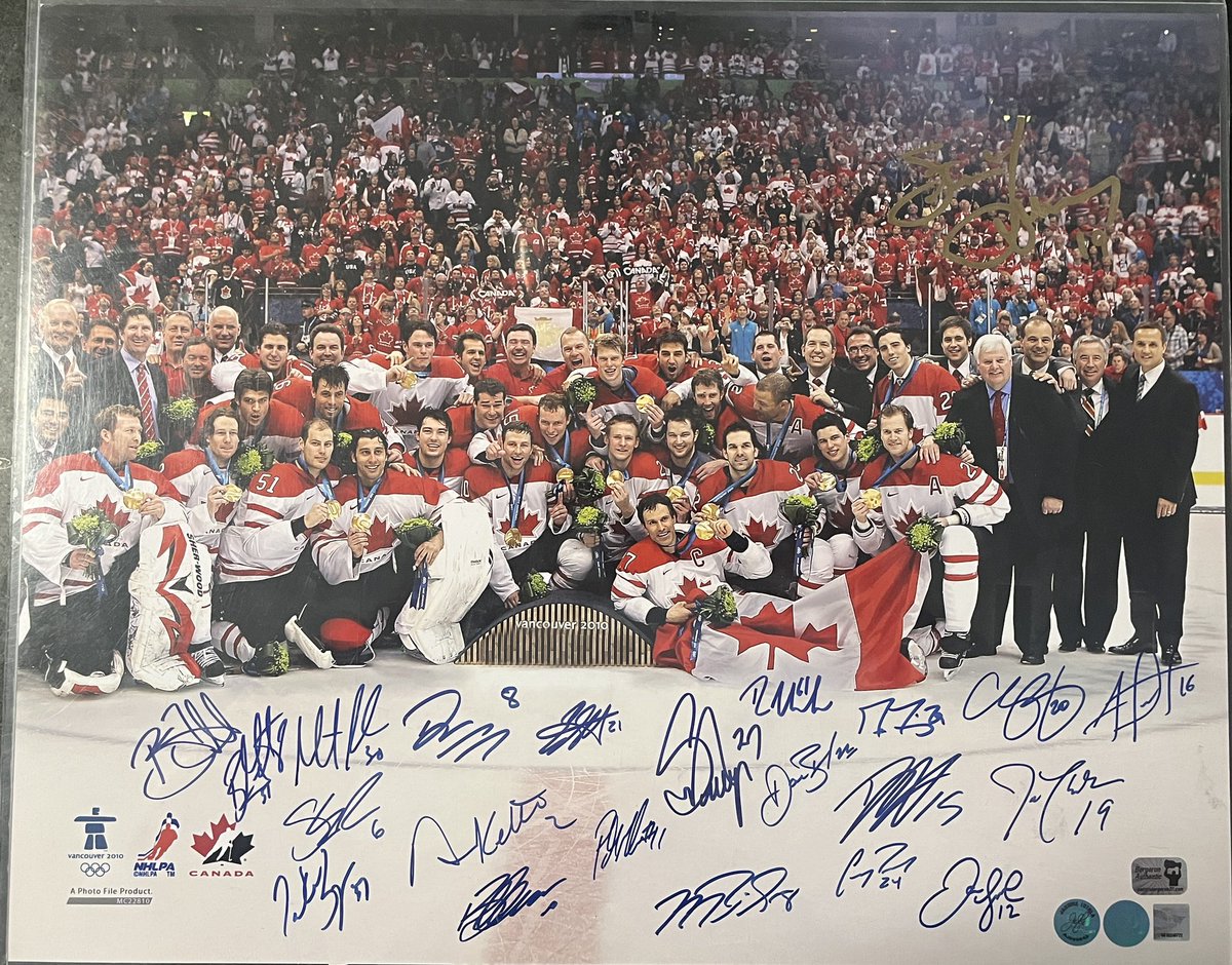 SirJon81's tweet photo. I’m missing 2 signatures on this project I’ve been working on. How many times will I have to tweet @strombone1 until I can get him to sign this in the Toronto area? Attempt 3. #teamcanada https://t.co/witKYFT0PG