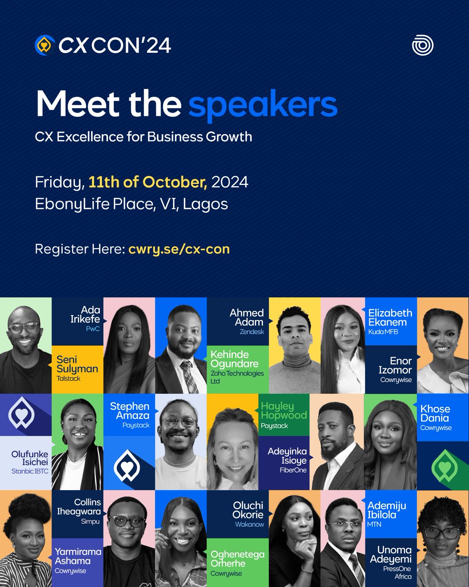 cowrywise's tweet photo. Only a few days left to #CXCon24! 🚀

Don't miss out on this opportunity to gain actionable insights and connect with top CX professionals. Register for free now and secure your spot for an event that promises to redefine how we approach customer success.
https://t.co/r9bZxW7IGR