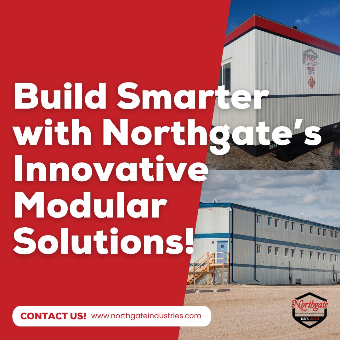 Northgate_Ltd's tweet image. With Northgate’s innovative modular solutions, your projects will be efficient, cost-effective, and customized to your needs. Ready to elevate your construction game? Let’s get started!

#ModularConstruction #ModularInnovation #BuildSmart #NorthgateIndustries #NorthgateSolutions