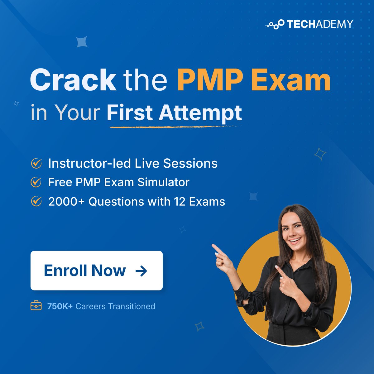 Techademy_INC's tweet image. Pass Your #PMP Exam on the First Attempt with #Techademy! 🎯 
 
Our mentor-led PMP training program has everything you need to ace your exam in just 5 weeks!
 
Don’t leave your PMP success to chance. Register now and take control of your journey today! 
👉lnkd.in/gyMDKHbC