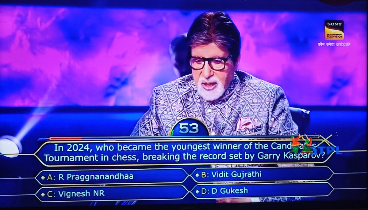 chesscom_in's tweet image. Here&apos;s a question from the latest episode of Kaun Banega Crorepati on @SonyTV! 

#FIDECandidates @FIDE_chess
@SrBachchan